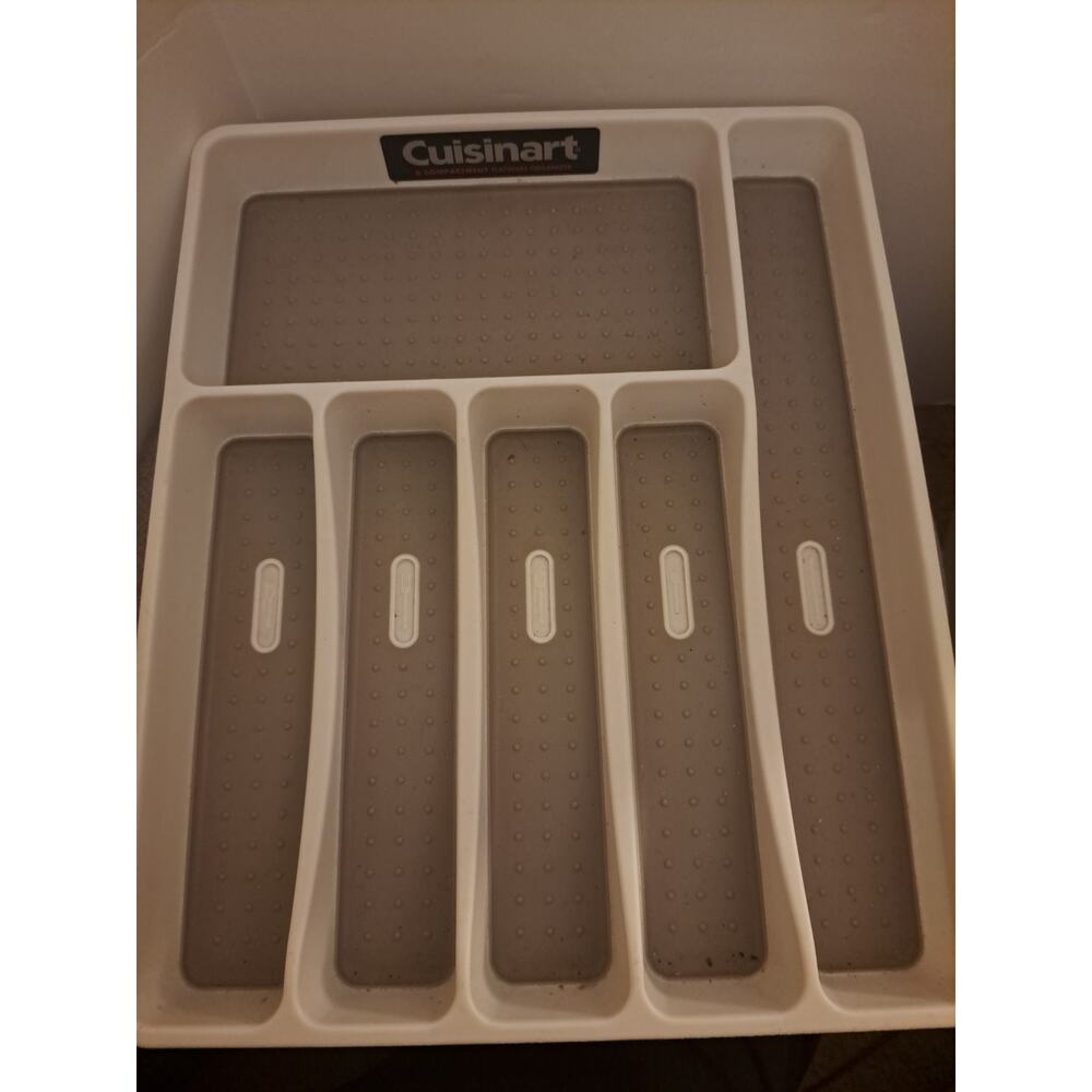CUISINART 6 COMPARTMENT SILVERWARE TRAY.